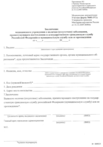 Купить справку 001-ГС/у для госслужбы в Челябинске